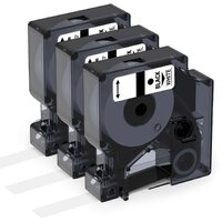 3x Huismerke tapecassette voor dymo d1 40913 s0720680 wit 9mm x 7m voor labelmanager 100 120p 150